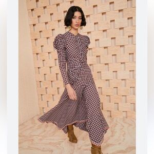 Ulla Johnson Red and Blue Patterned Dress